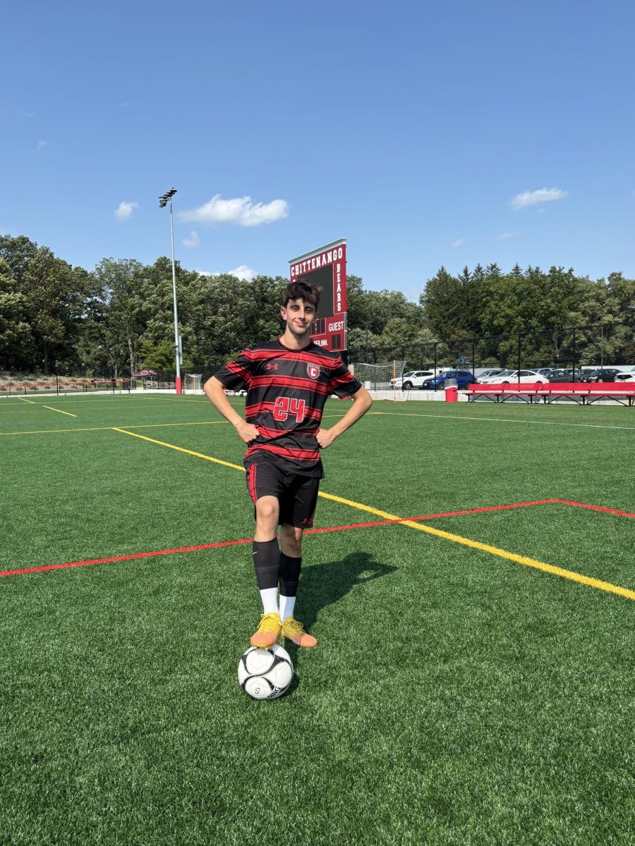 Alejandro from Spain participating in boys varsity soccer.